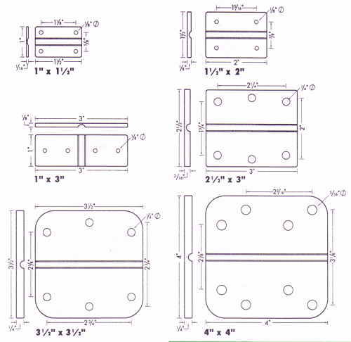 plastic hinges, sizing and diagrams